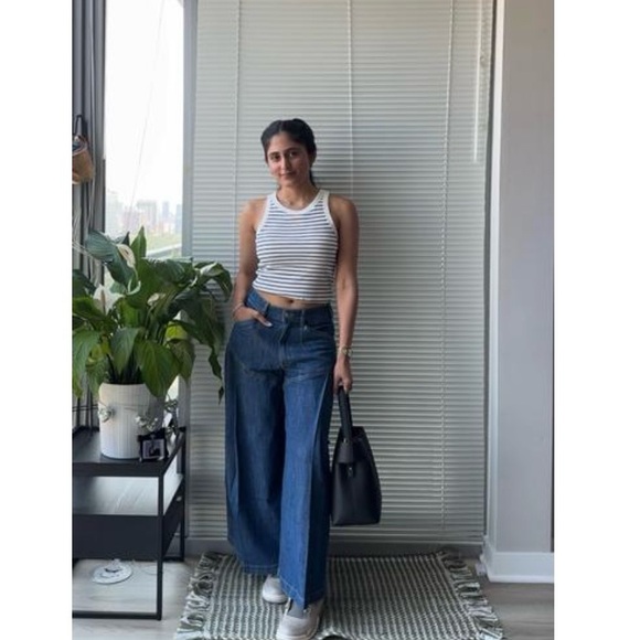 Anthropologie Pilcro Seamed Flounce high rise wide leg jeans - Picture 5 of 12